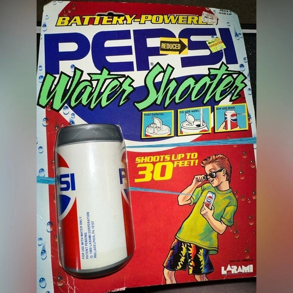 Pepsi Other - NWT Vintage 1989 Pepsi Water Gun Toys Soda Can Water Shooter Battery-powered